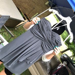 Grey Chiffon Mini Formal Dress